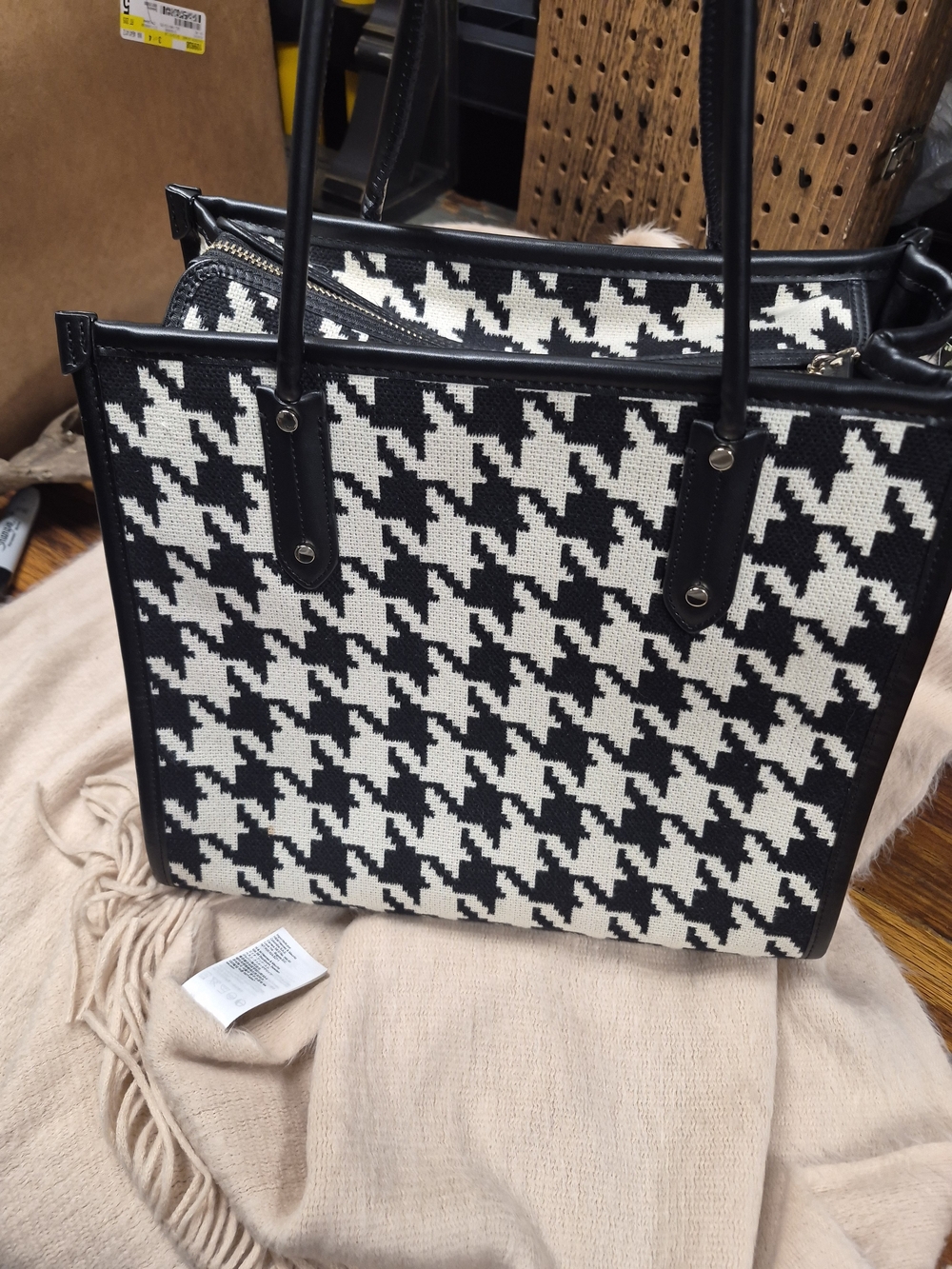 kate spade Black and White Houndstooth Shoulder Bag